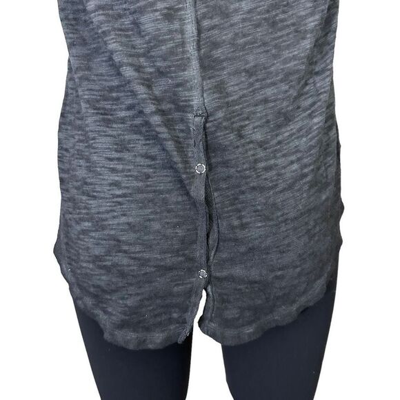 FREE PEOPLE black lace tank top, crew neck buttoned back size small - Picture 5 of 9